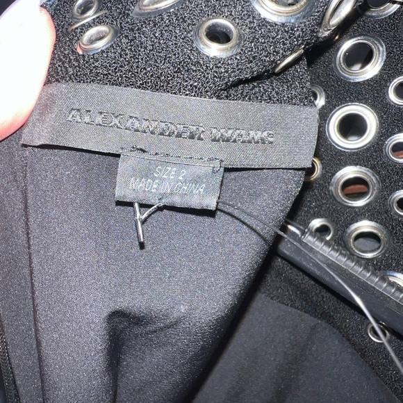 ALEXANDER WANG • BLACK KNIT EYELET EMBELLISHED • SLEEVELESS MIDI DRESS - Picture 7 of 8